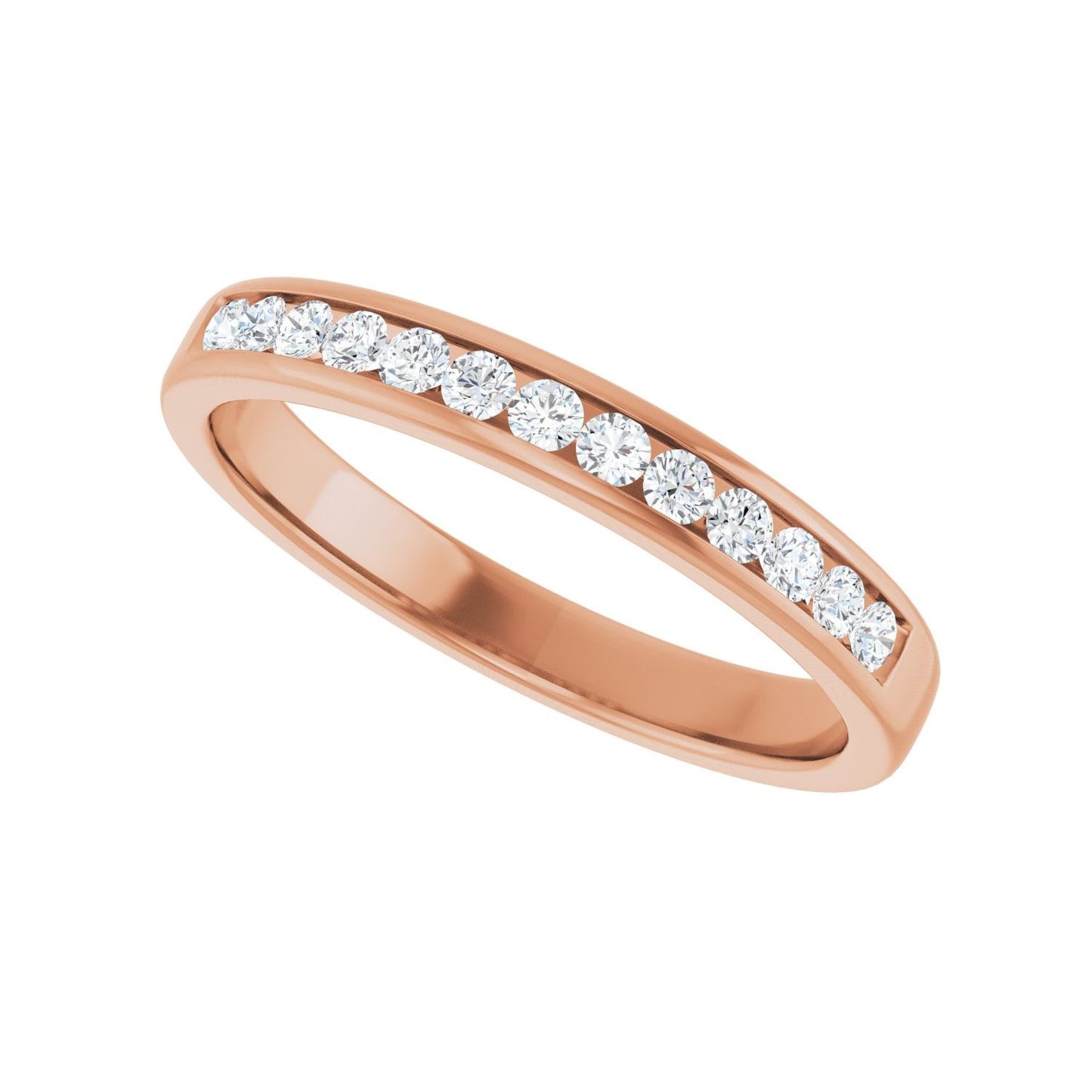 Channel-Set Accented Band - Round 1MM-2.5MM | Metal Type=14K Rose Gold | Diamond Size=2MM | Image 2