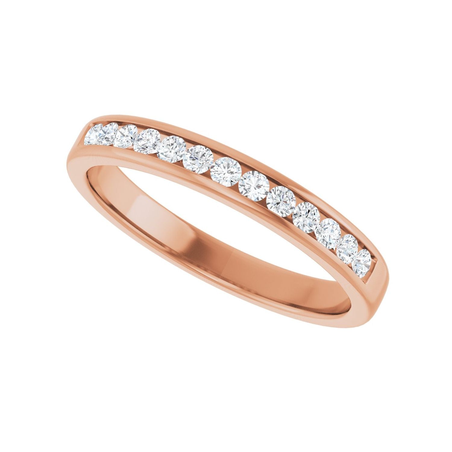 Channel-Set Accented Band - Round 1MM-2.5MM | Metal Type=14K Rose Gold | Diamond Size=2MM | Image 2
