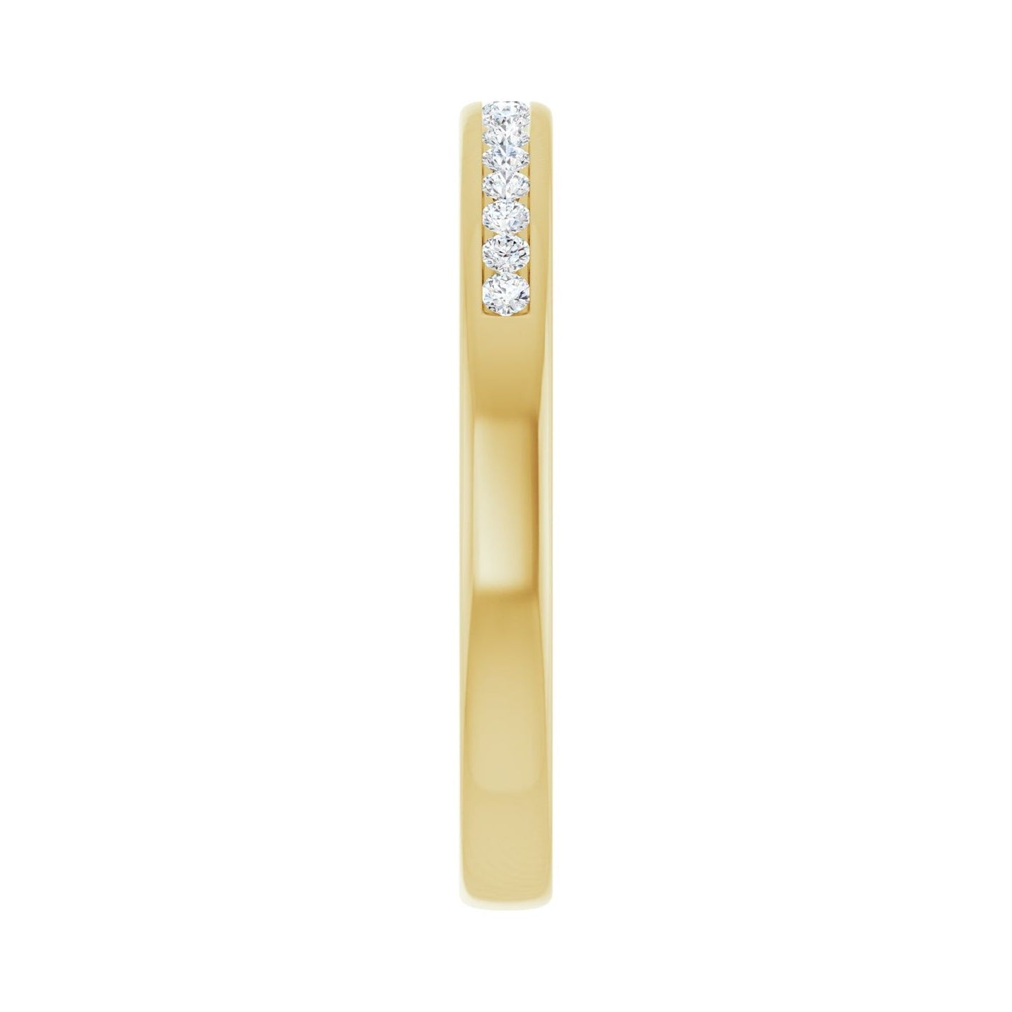 Channel-Set Accented Band - Round 1MM-2.5MM | Metal Type=14K Yellow Gold | Diamond Size=1.5MM | Image 1