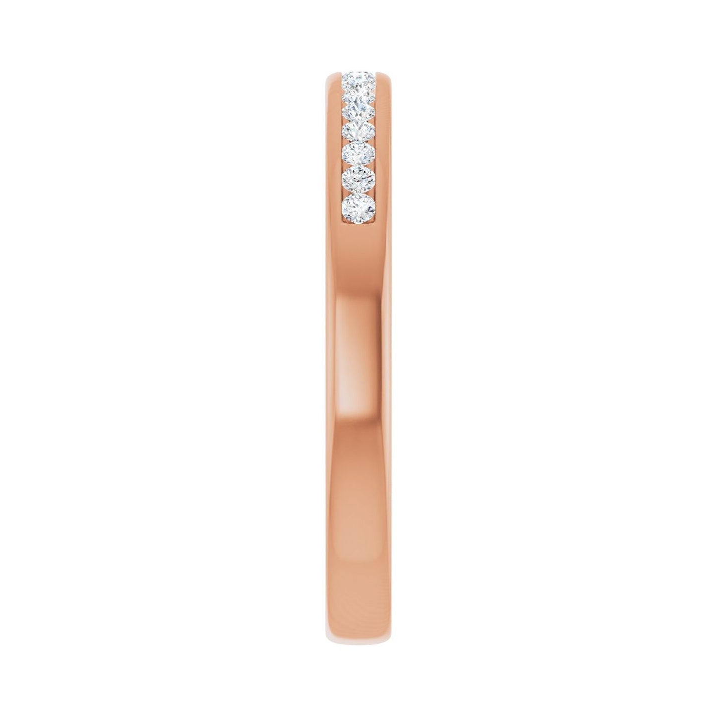 Channel-Set Accented Band - Round 1MM-2.5MM | Metal Type=14K Rose Gold | Diamond Size=1.5MM | Image 1