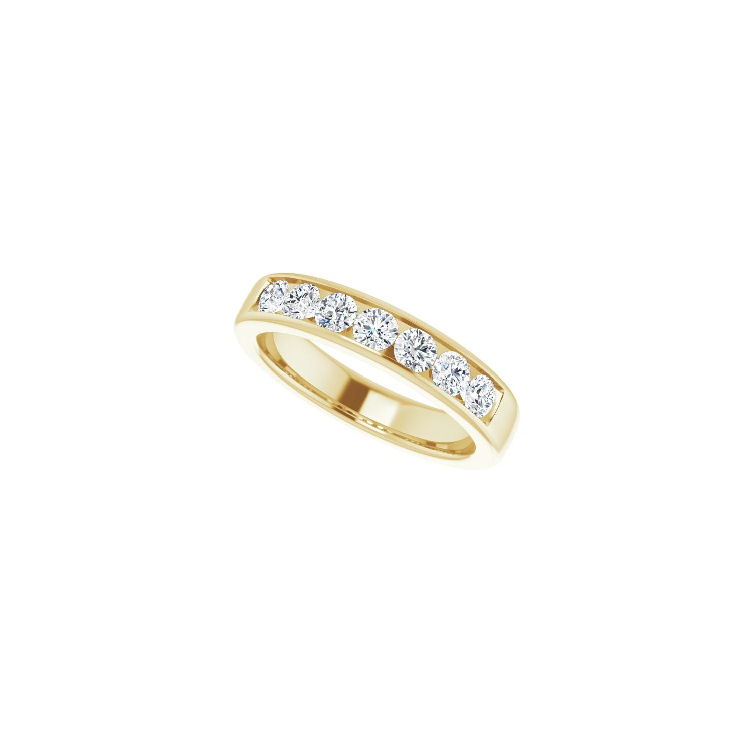 Channel-Set Accented Band - Round 3MM-4MM | Metal Type=14K Yellow Gold | Diamond Size=3.5MM | Image 2