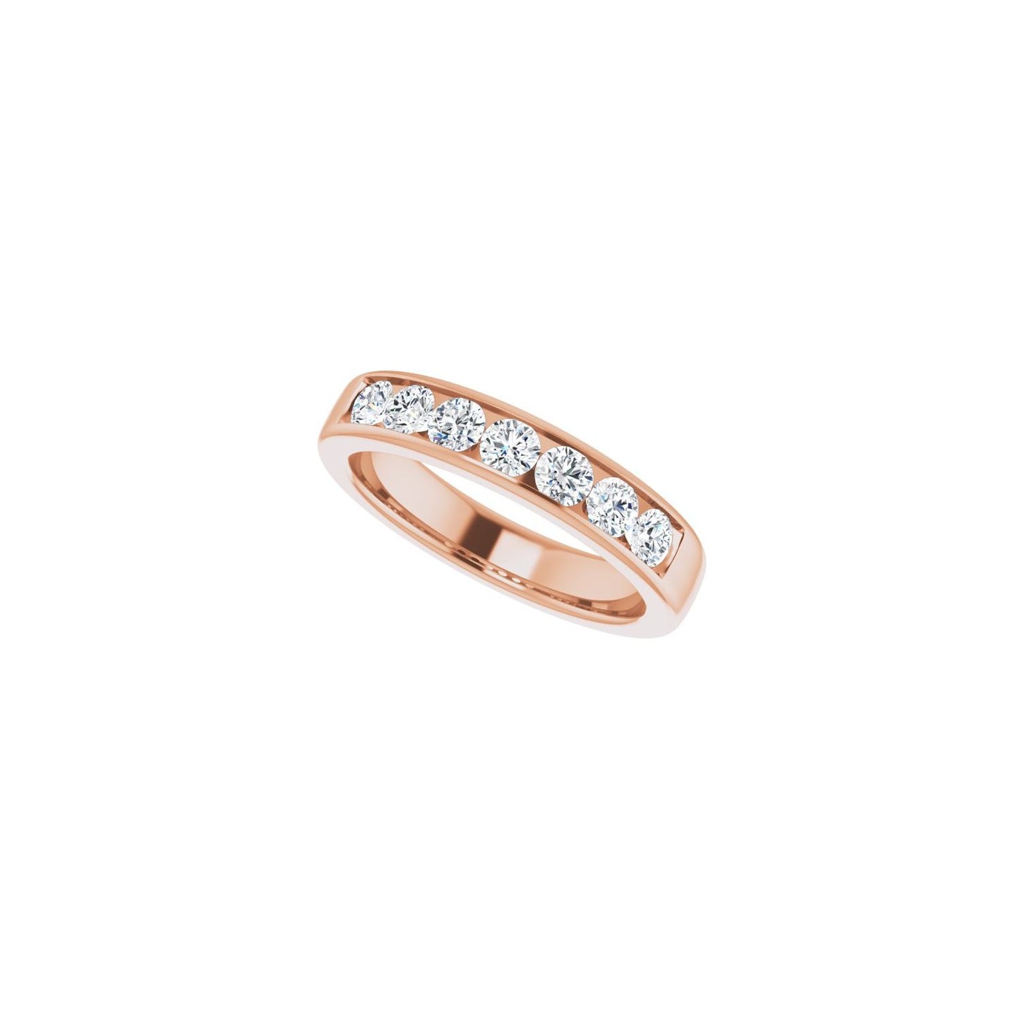 Channel-Set Accented Band - Round 3MM-4MM | Metal Type=14K Rose Gold | Diamond Size=3.5MM | Image 2