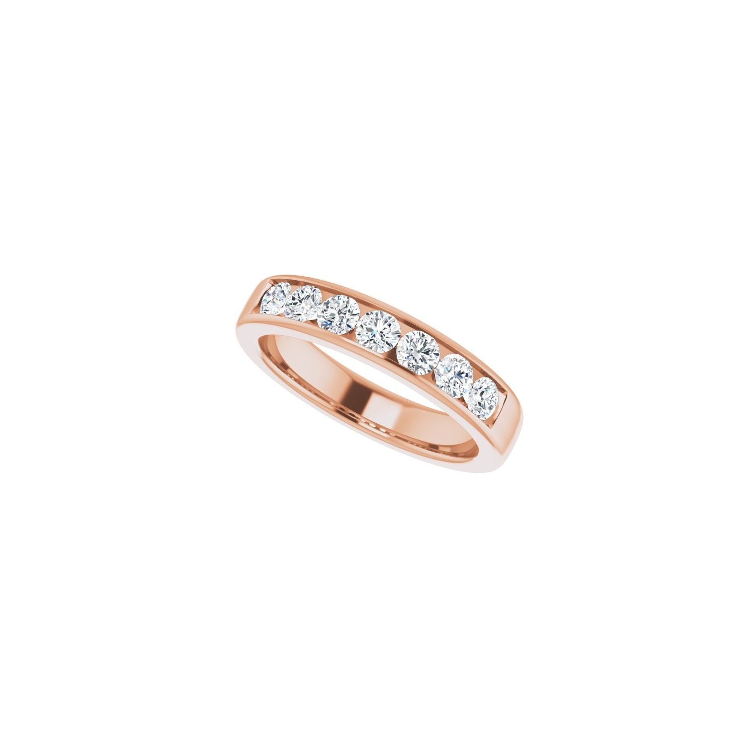 Channel-Set Accented Band - Round 3MM-4MM | Metal Type=14K Rose Gold | Diamond Size=3.5MM | Image 2