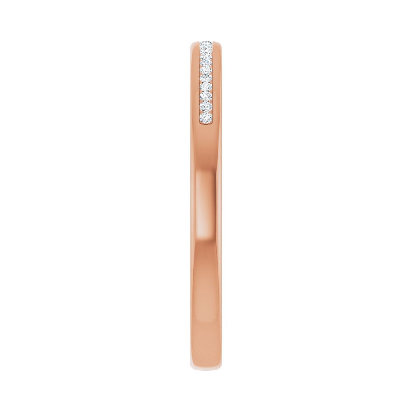 Channel-Set Accented Band - Round 1MM-2.5MM | Metal Type=14K Rose Gold | Diamond Size=1MM | Image 1