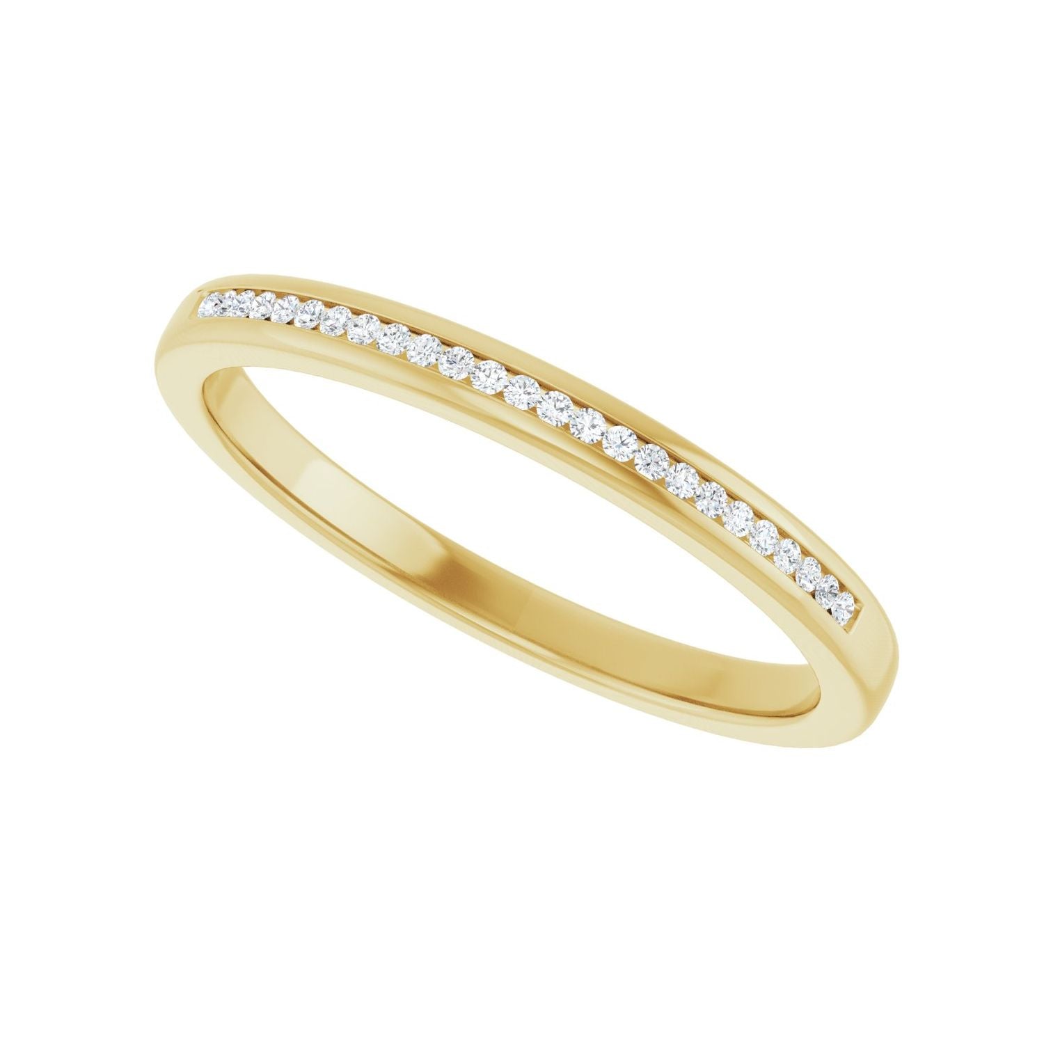 Channel-Set Accented Band - Round 1MM-2.5MM | Metal Type=14K Yellow Gold | Diamond Size=1MM | Image 2