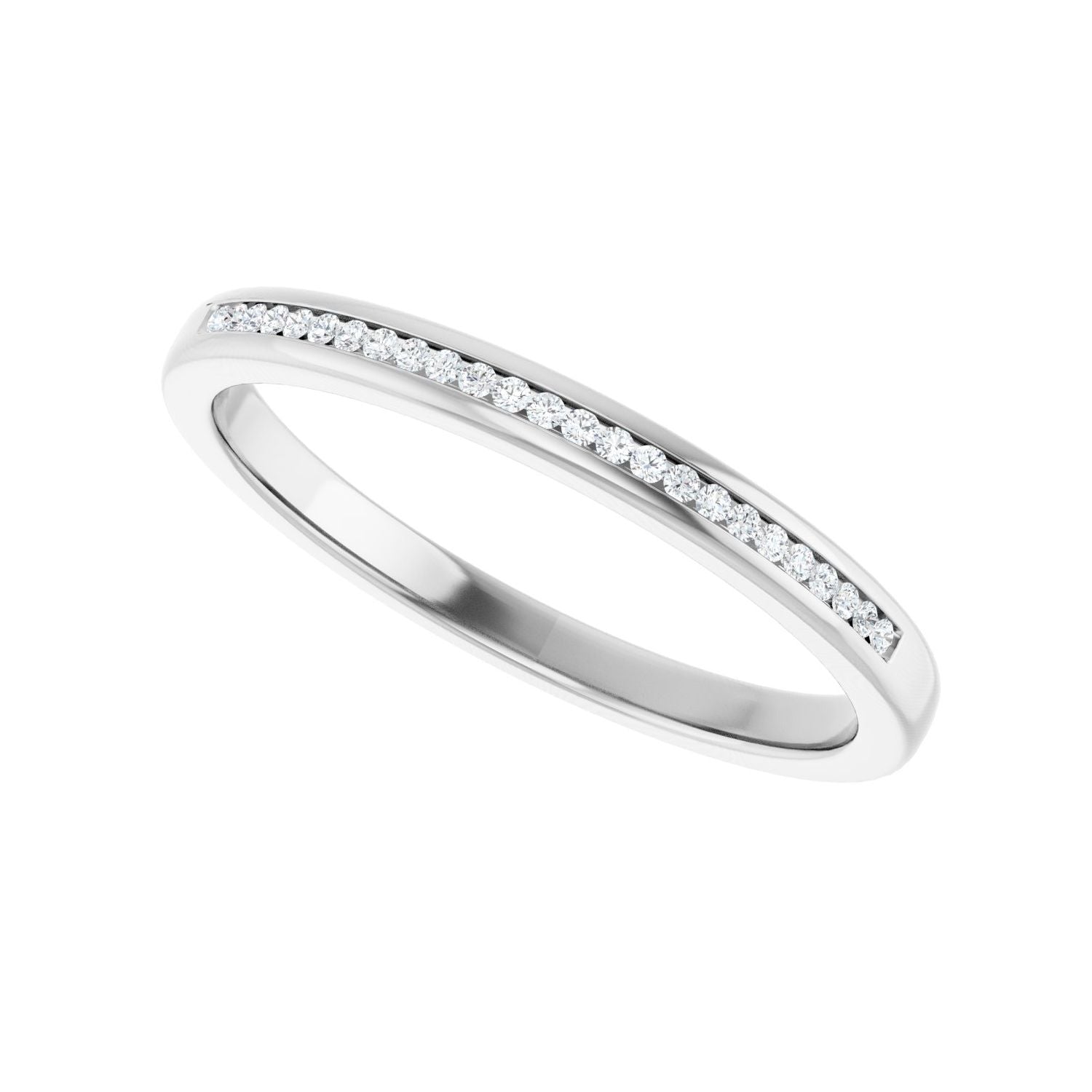 Channel-Set Accented Band - Round 1MM-2.5MM | Metal Type=14K White Gold | Diamond Size=1MM | Image 2