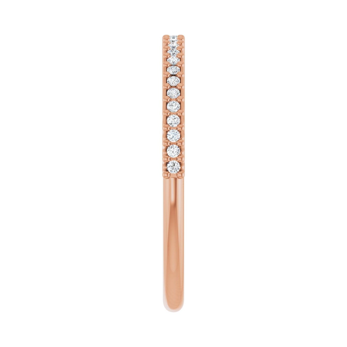 U-Prong Anniversary Band - Round 1MM-2.5MM | Metal Type=14K Rose Gold | Diamond Size=1MM | Image 1