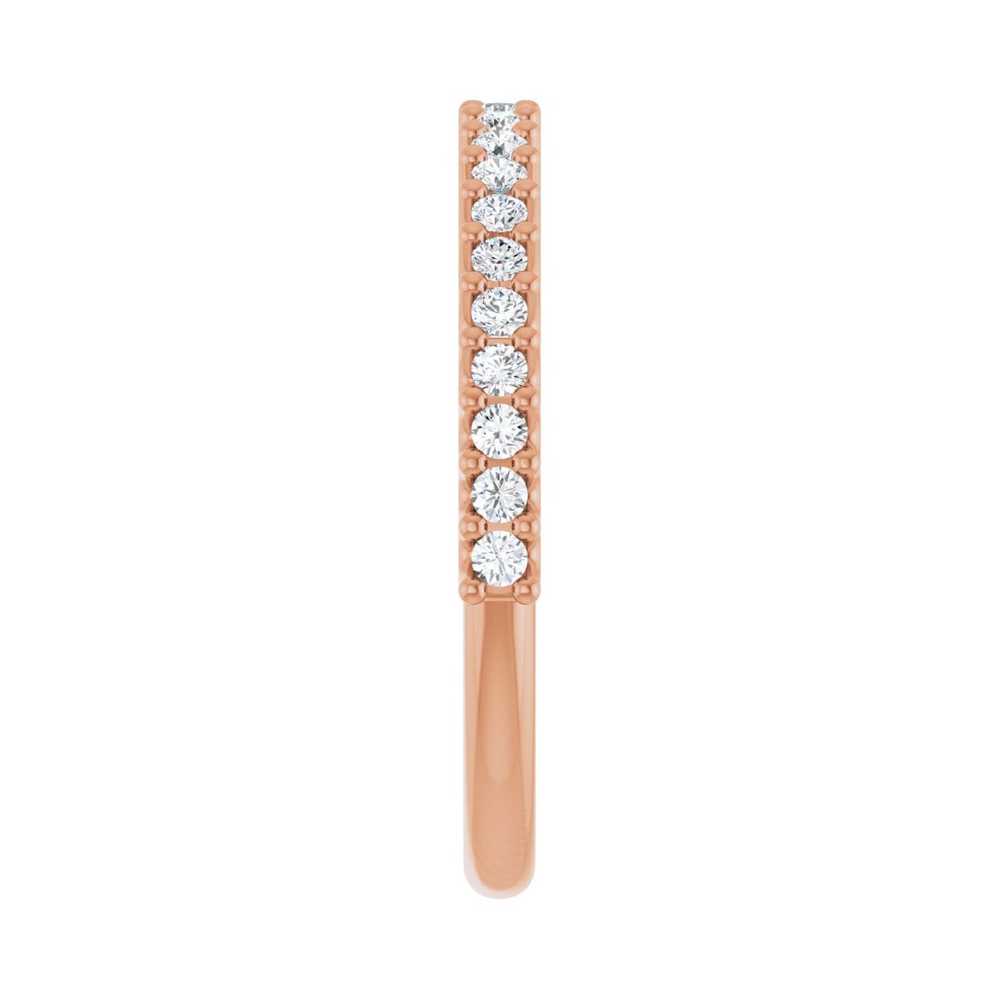 U-Prong Anniversary Band - Round 1MM-2.5MM | Metal Type=14K Rose Gold | Diamond Size=1.5MM | Image 1