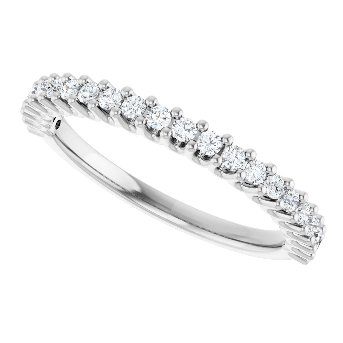 U-Prong Anniversary Band - Round | Metal Type=14K White Gold | Diamond Size=1.5MM | Image 3