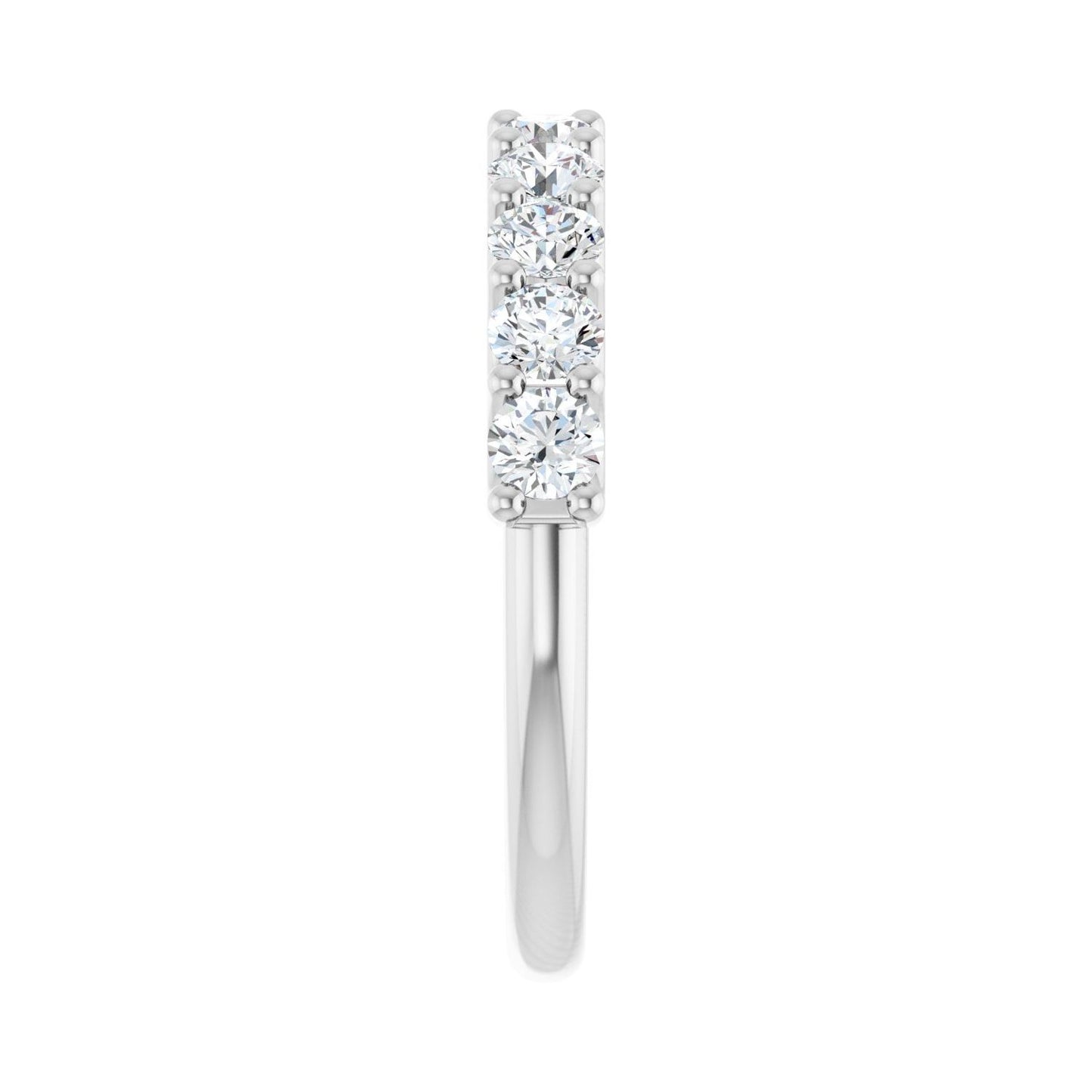U-Prong Anniversary Band - Round 3MM-4MM | Metal Type=14K White Gold | Diamond Size=3MM | Image 1