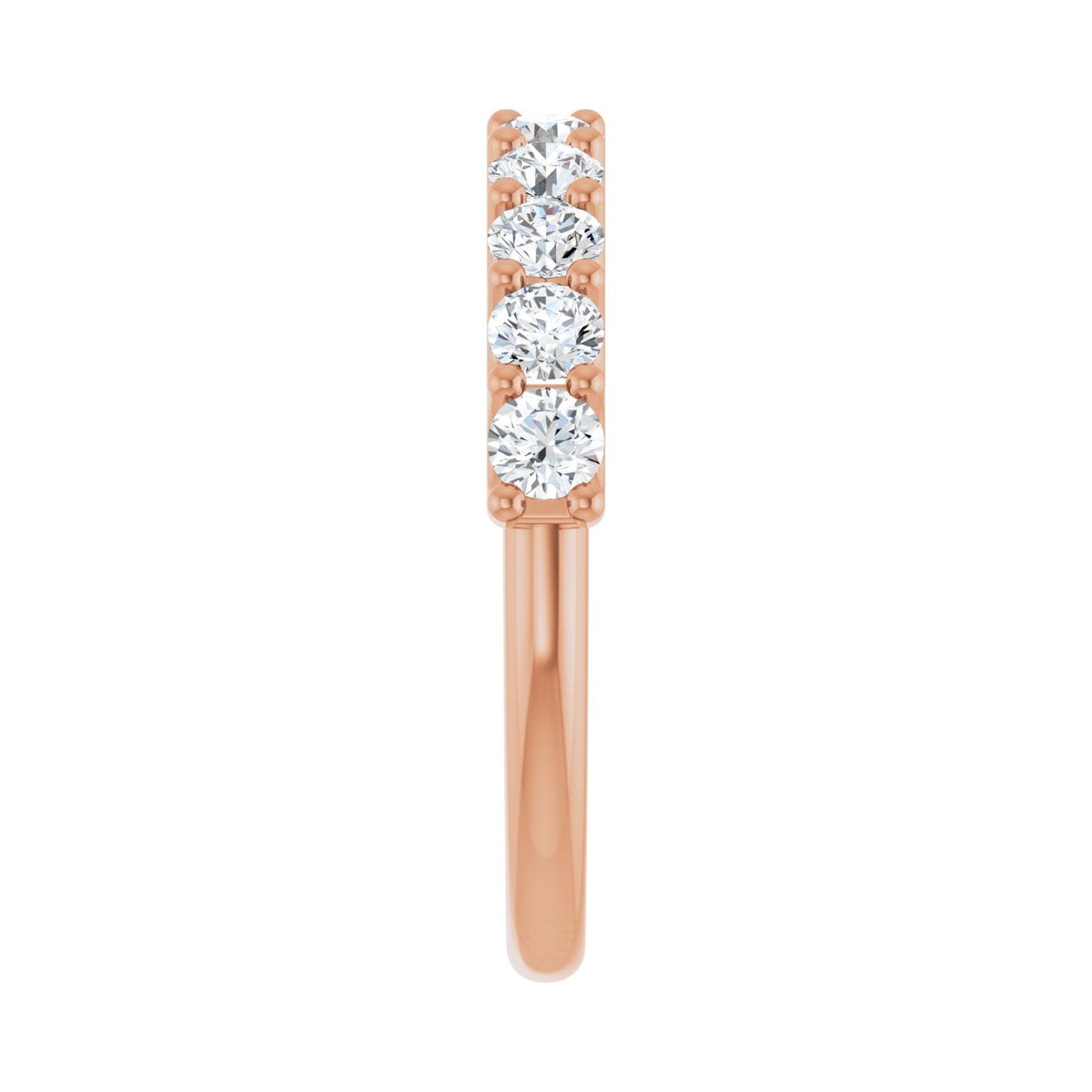 U-Prong Anniversary Band - Round 3MM-4MM | Metal Type=14K Rose Gold | Diamond Size=3MM | Image 1
