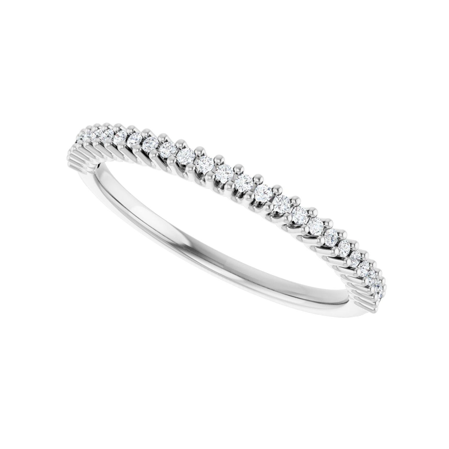 U-Prong Anniversary Band - Round 1MM-2.5MM | Metal Type=14K White Gold | Diamond Size=1MM | Image 2