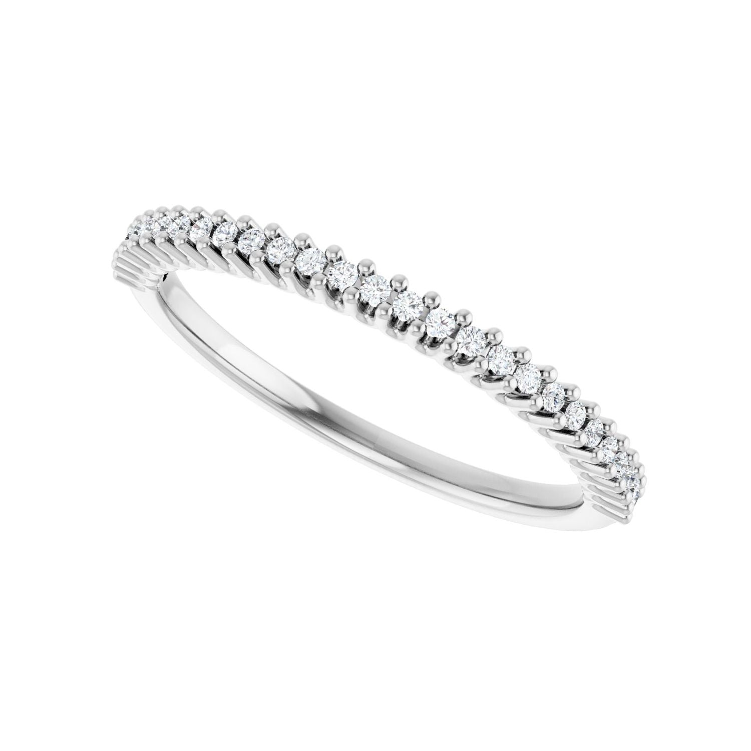 U-Prong Anniversary Band - Round 1MM-2.5MM | Metal Type=14K White Gold | Diamond Size=1MM | Image 2