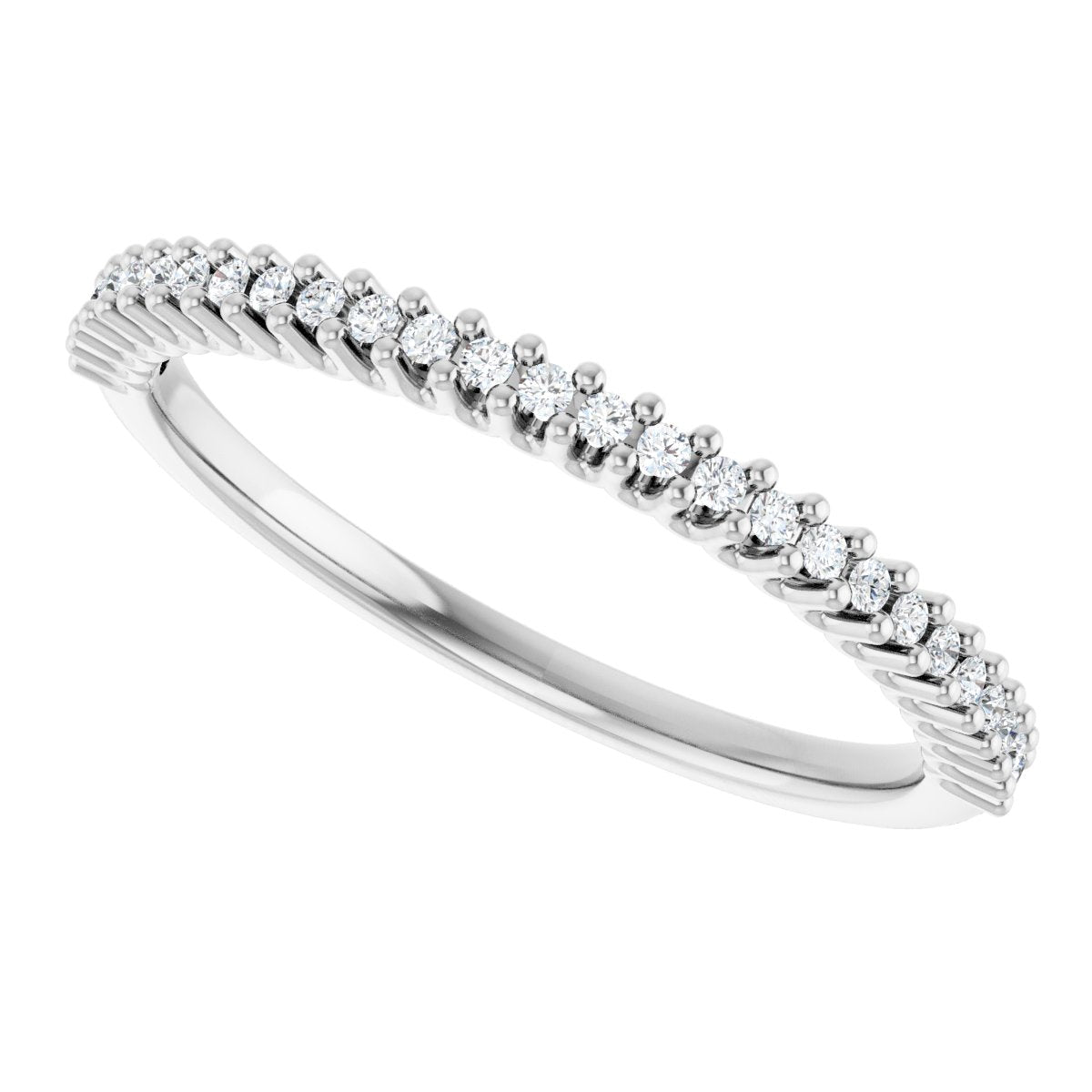 U-Prong Anniversary Band - Round | Metal Type=14K White Gold | Diamond Size=1MM | Image 3