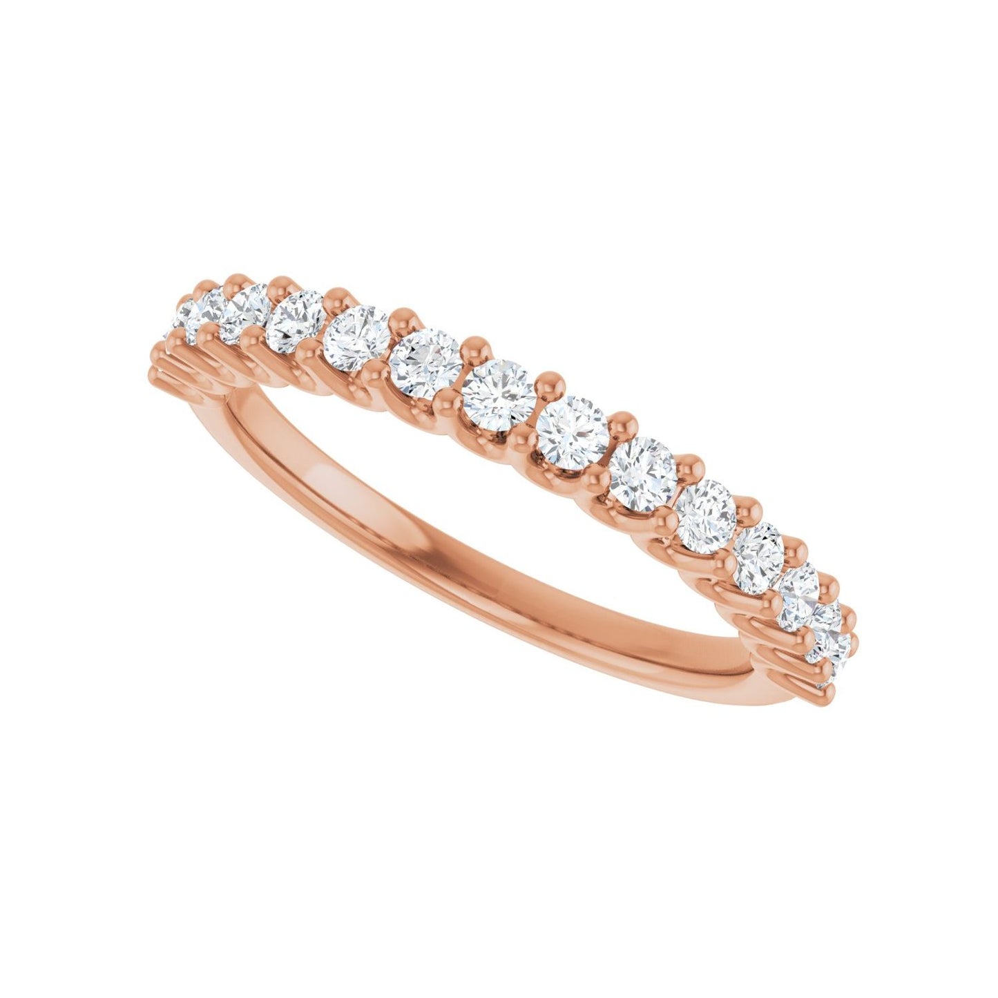 U-Prong Anniversary Band - Round 1MM-2.5MM | Metal Type=14K Rose Gold | Diamond Size=2MM | Image 2
