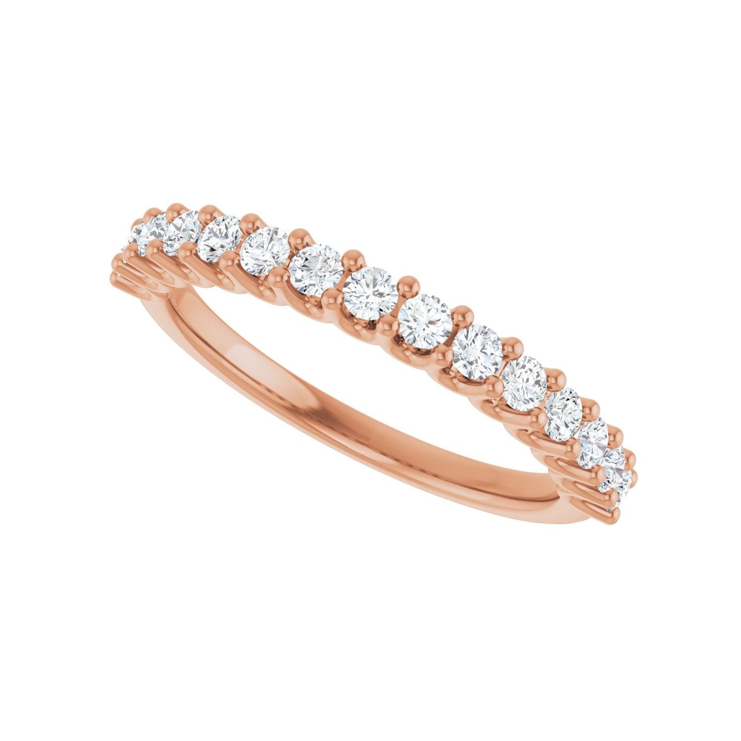 U-Prong Anniversary Band - Round 1MM-2.5MM | Metal Type=14K Rose Gold | Diamond Size=2MM | Image 2