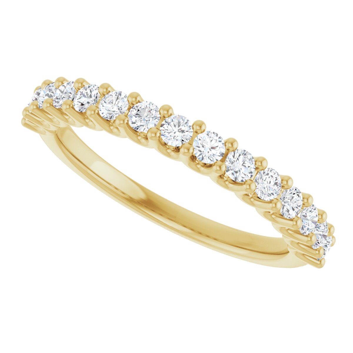 U-Prong Anniversary Band - Round | Metal Type=14K Yellow Gold | Diamond Size=2MM | Image 3