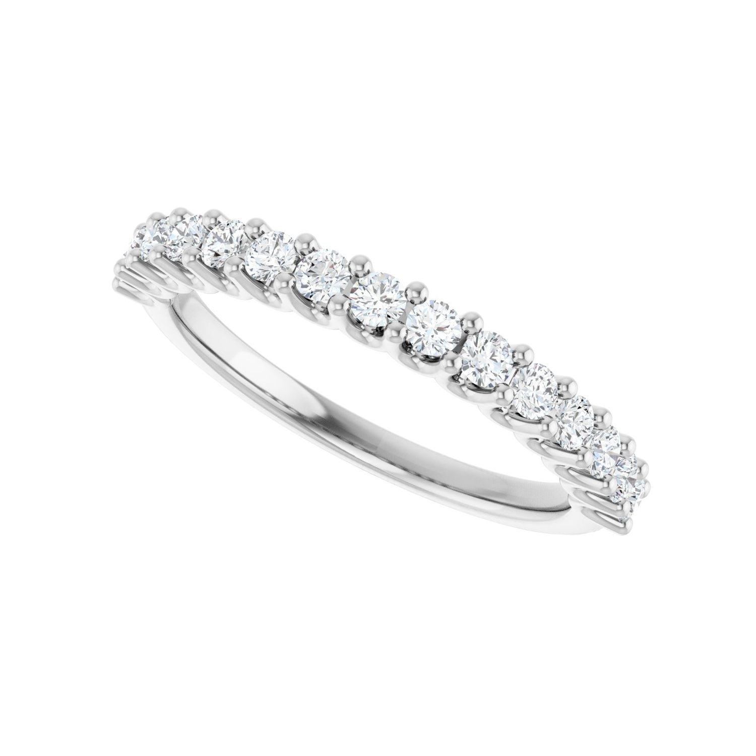U-Prong Anniversary Band - Round 1MM-2.5MM | Metal Type=14K White Gold | Diamond Size=2MM | Image 2
