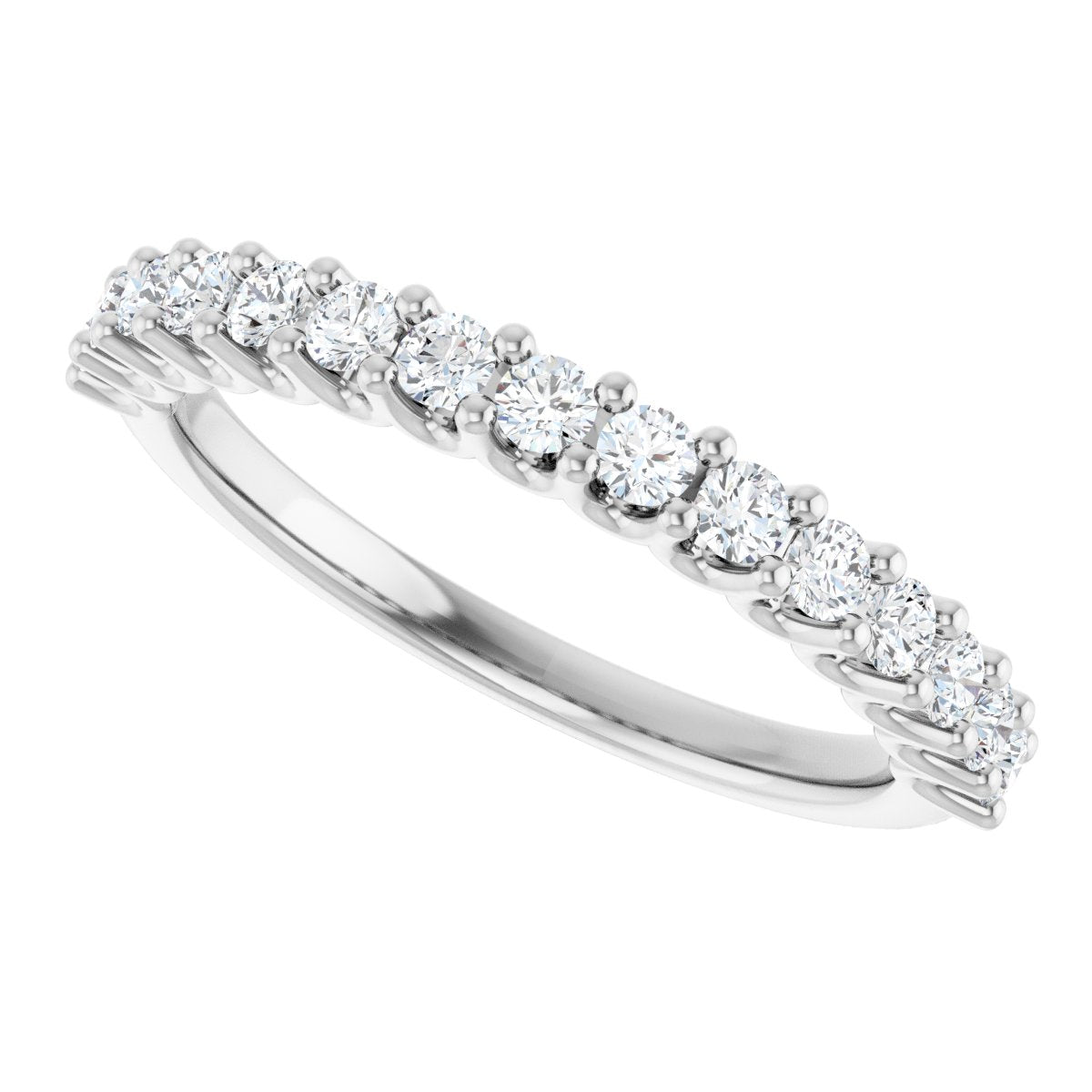 U-Prong Anniversary Band - Round | Metal Type=14K White Gold | Diamond Size=2MM | Image 3