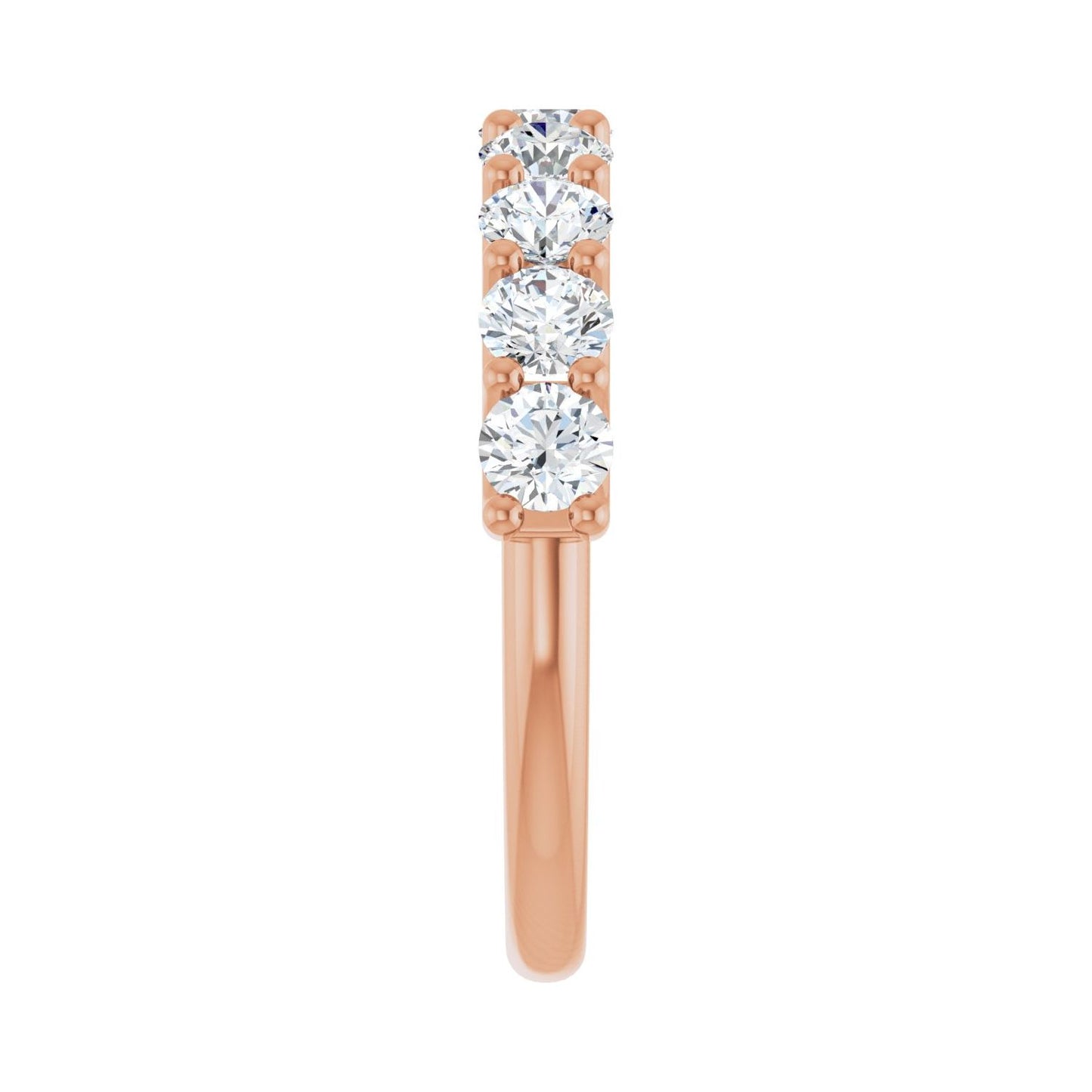 U-Prong Anniversary Band - Round 3MM-4MM | Metal Type=14K Rose Gold | Diamond Size=3.5MM | Image 1