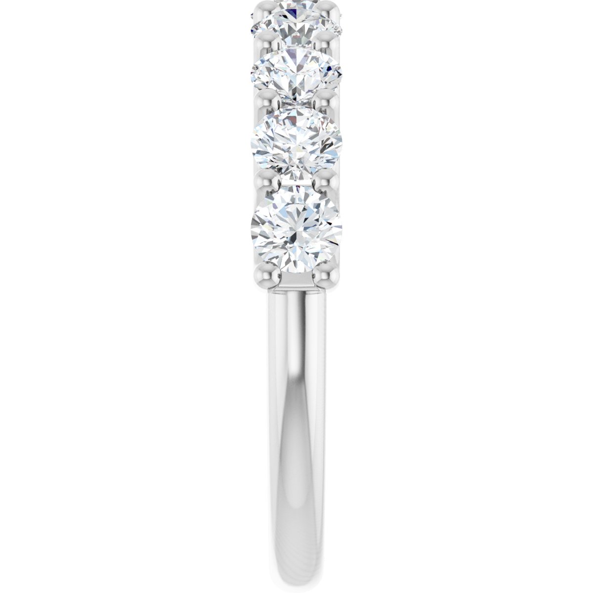 U-Prong Anniversary Band - Round | Metal Type=14K White Gold | Diamond Size=3.5MM | Image 2