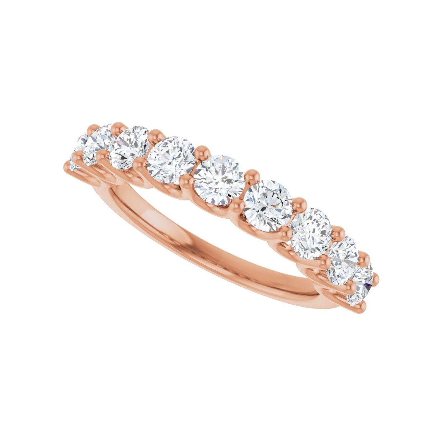U-Prong Anniversary Band - Round 3MM-4MM | Metal Type=14K Rose Gold | Diamond Size=3.5MM | Image 2