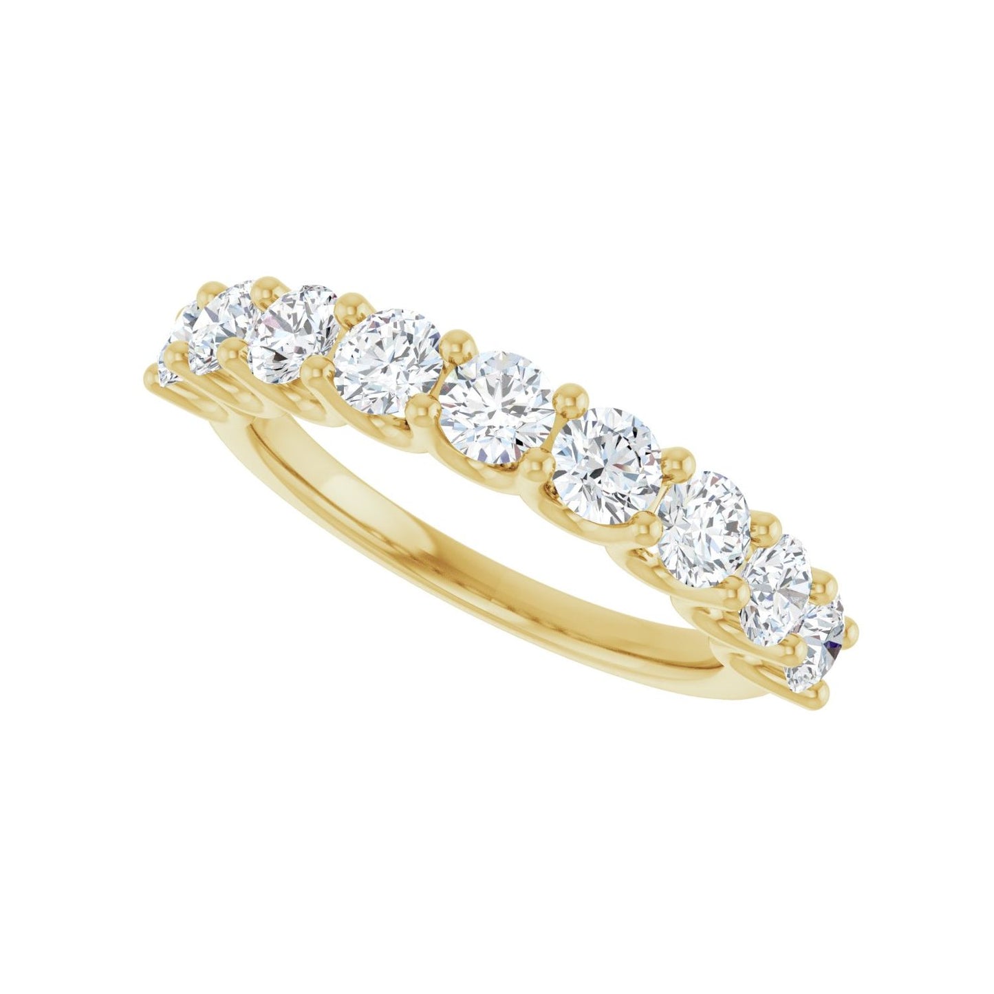U-Prong Anniversary Band - Round 3MM-4MM | Metal Type=14K Yellow Gold | Diamond Size=3.5MM | Image 2