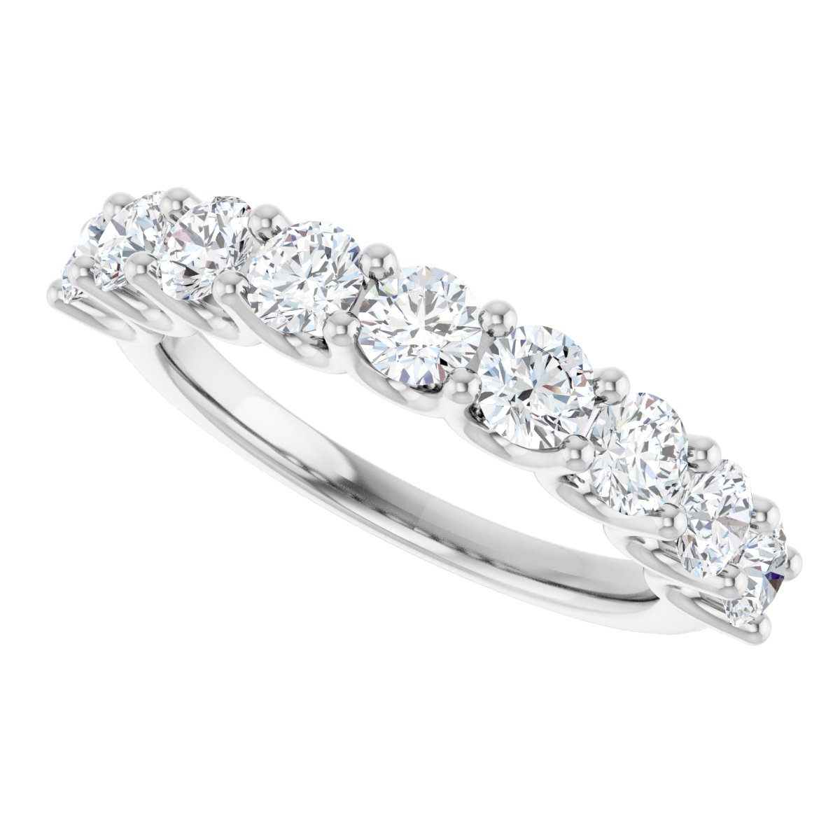 U-Prong Anniversary Band - Round | Metal Type=14K White Gold | Diamond Size=3.5MM | Image 3