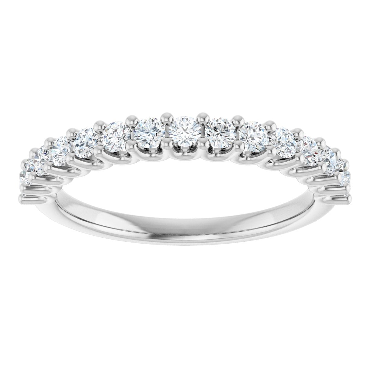 U-Prong Anniversary Band - Round | Metal Type=14K White Gold | Diamond Size=2MM | Image 1