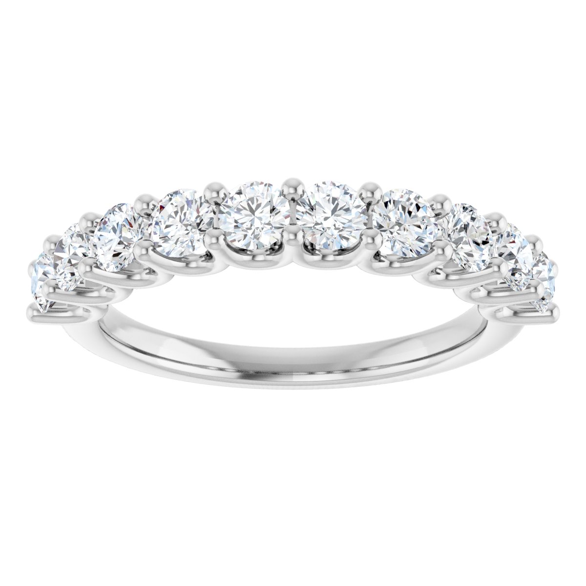 U-Prong Anniversary Band - Round | Metal Type=14K White Gold | Diamond Size=3MM | Image 4