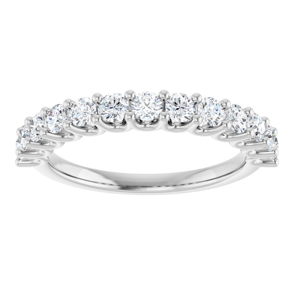 U-Prong Anniversary Band - Round | Metal Type=14K White Gold | Diamond Size=2.5MM | Image 1