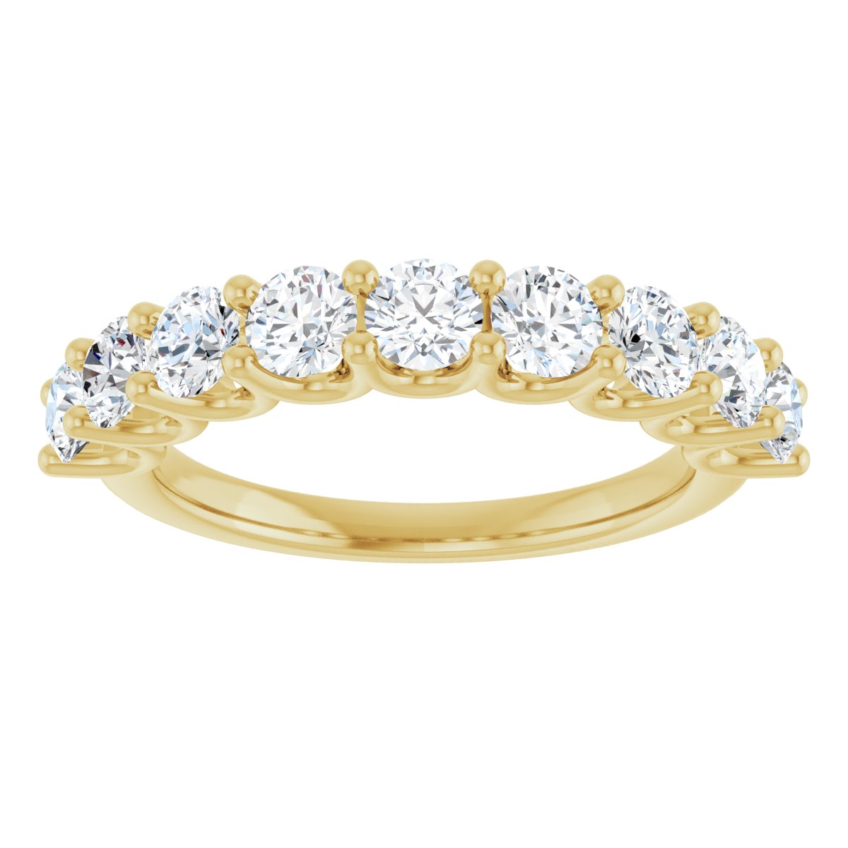 U-Prong Anniversary Band - Round | Metal Type=14K Yellow Gold | Diamond Size=3.5MM | Image 4