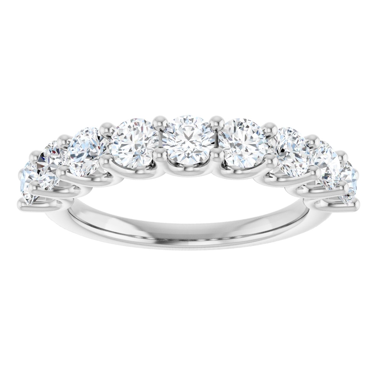 U-Prong Anniversary Band - Round | Metal Type=14K White Gold | Diamond Size=3.5MM | Image 4