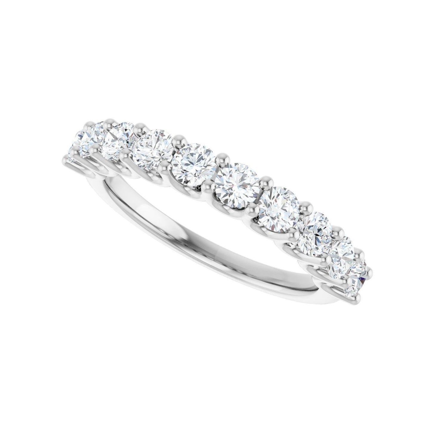 U-Prong Anniversary Band - Round 3MM-4MM | Metal Type=14K White Gold | Diamond Size=3MM | Image 2