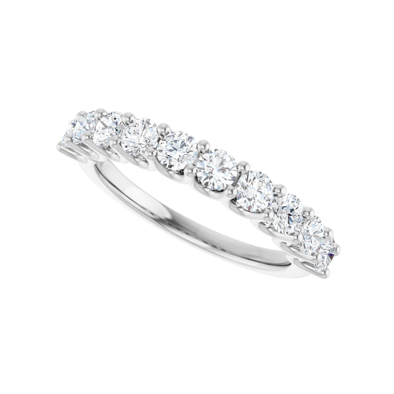 U-Prong Anniversary Band - Round 3MM-4MM | Metal Type=14K White Gold | Diamond Size=3MM | Image 2