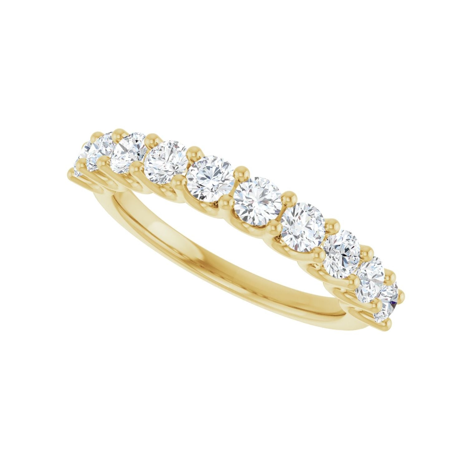U-Prong Anniversary Band - Round 3MM-4MM | Metal Type=14K Yellow Gold | Diamond Size=3MM | Image 2