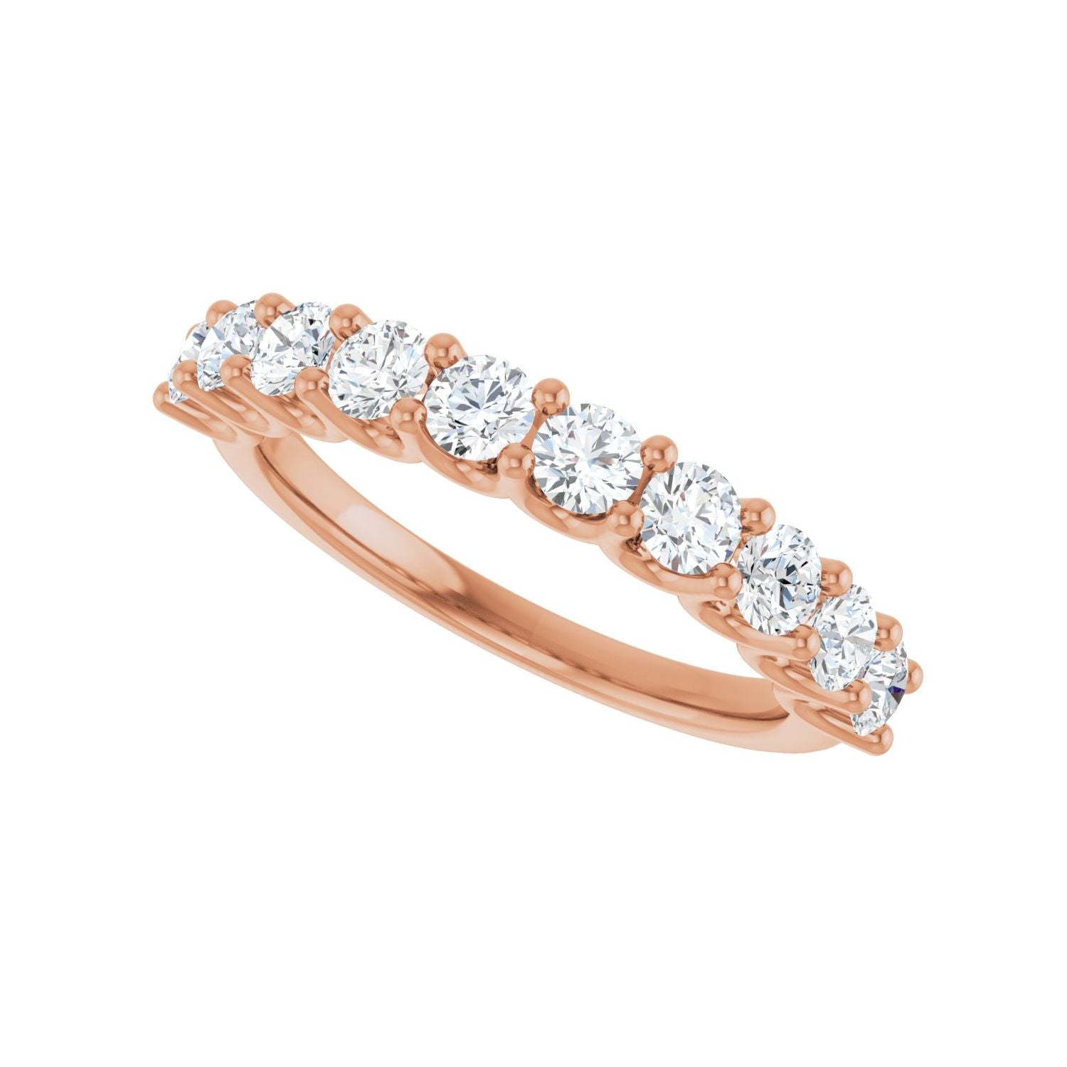 U-Prong Anniversary Band - Round 3MM-4MM | Metal Type=14K Rose Gold | Diamond Size=3MM | Image 2
