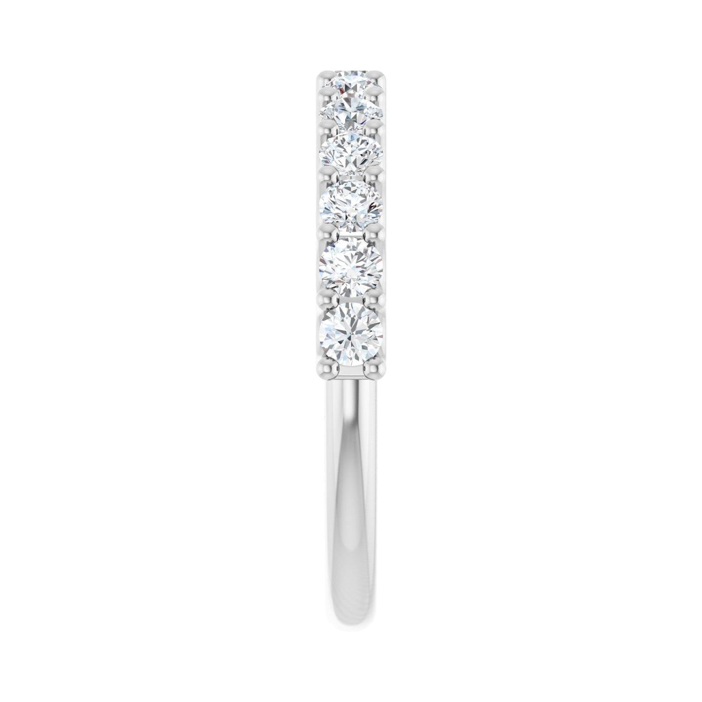 U-Prong Anniversary Band - Round 1MM-2.5MM | Metal Type=14K White Gold | Diamond Size=2.5MM | Image 1