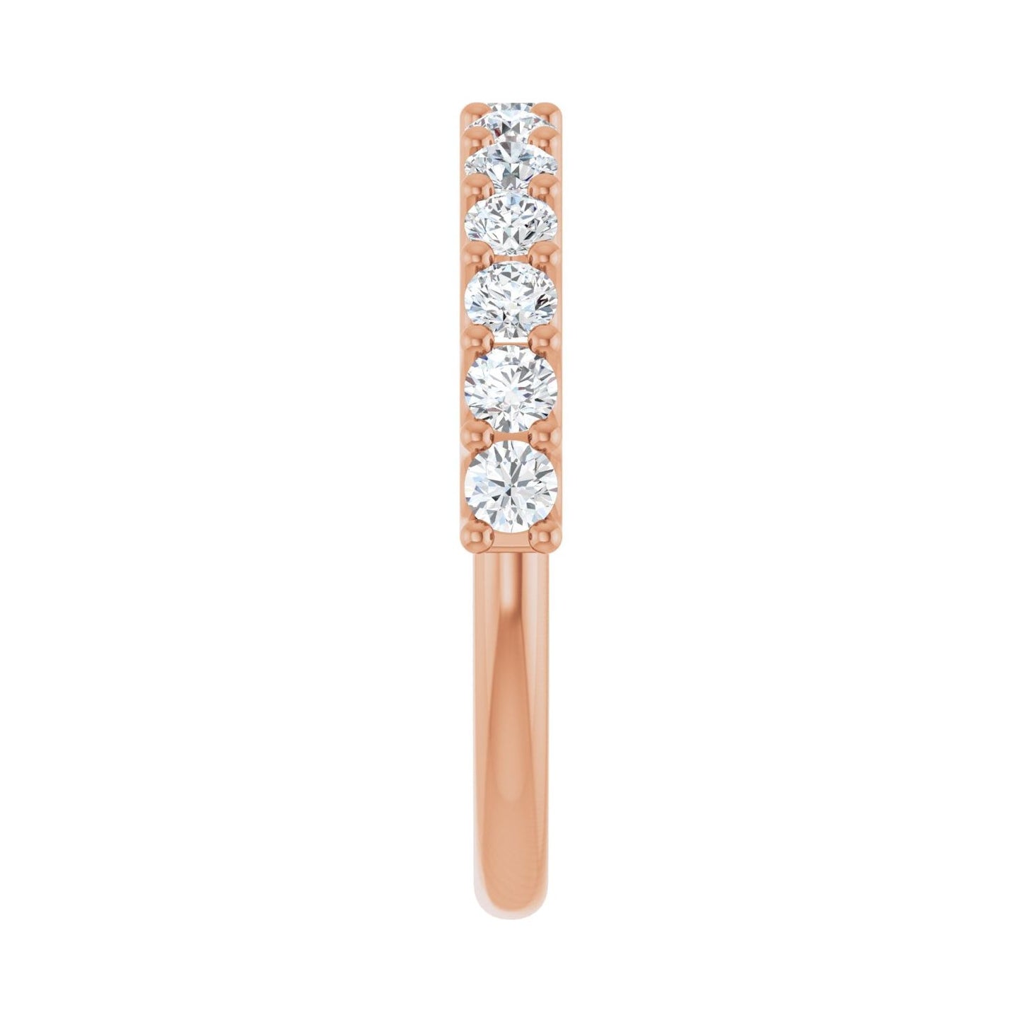 U-Prong Anniversary Band - Round 1MM-2.5MM | Metal Type=14K Rose Gold | Diamond Size=2.5MM | Image 1