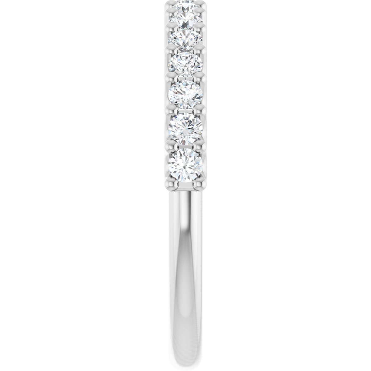 U-Prong Anniversary Band - Round | Metal Type=14K White Gold | Diamond Size=2MM | Image 2