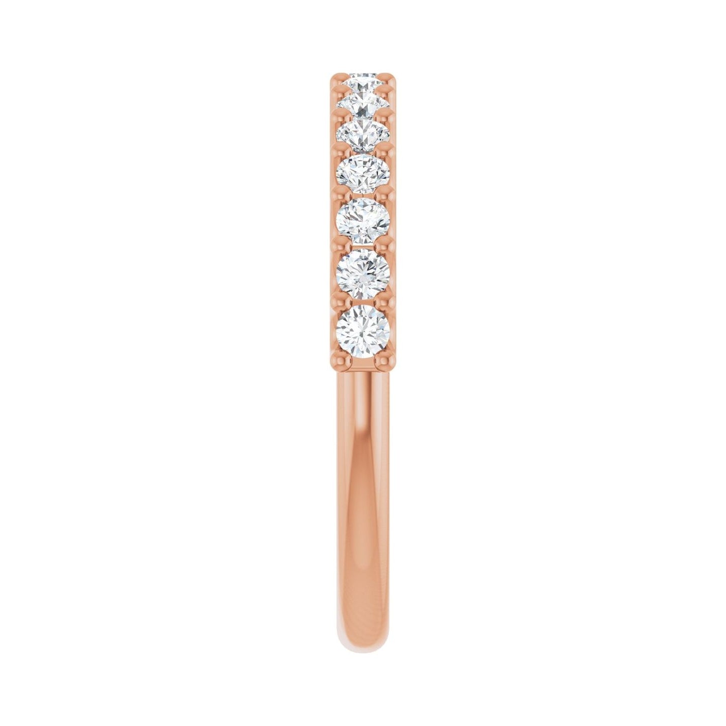 U-Prong Anniversary Band - Round 1MM-2.5MM | Metal Type=14K Rose Gold | Diamond Size=2MM | Image 1