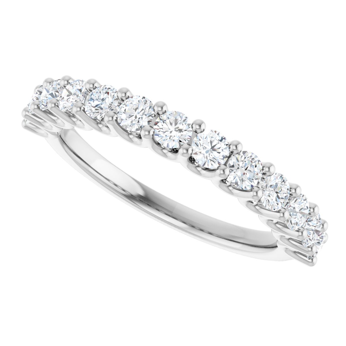 U-Prong Anniversary Band - Round | Metal Type=14K White Gold | Diamond Size=2.5MM | Image 3