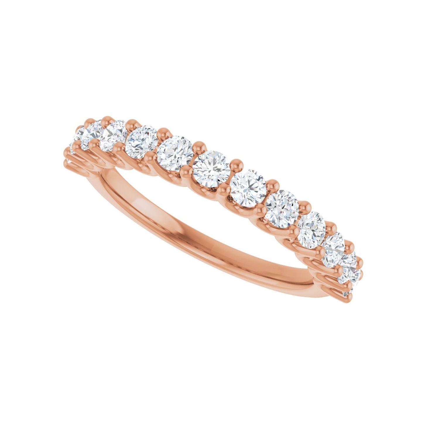 U-Prong Anniversary Band - Round 1MM-2.5MM | Metal Type=14K Rose Gold | Diamond Size=2.5MM | Image 2