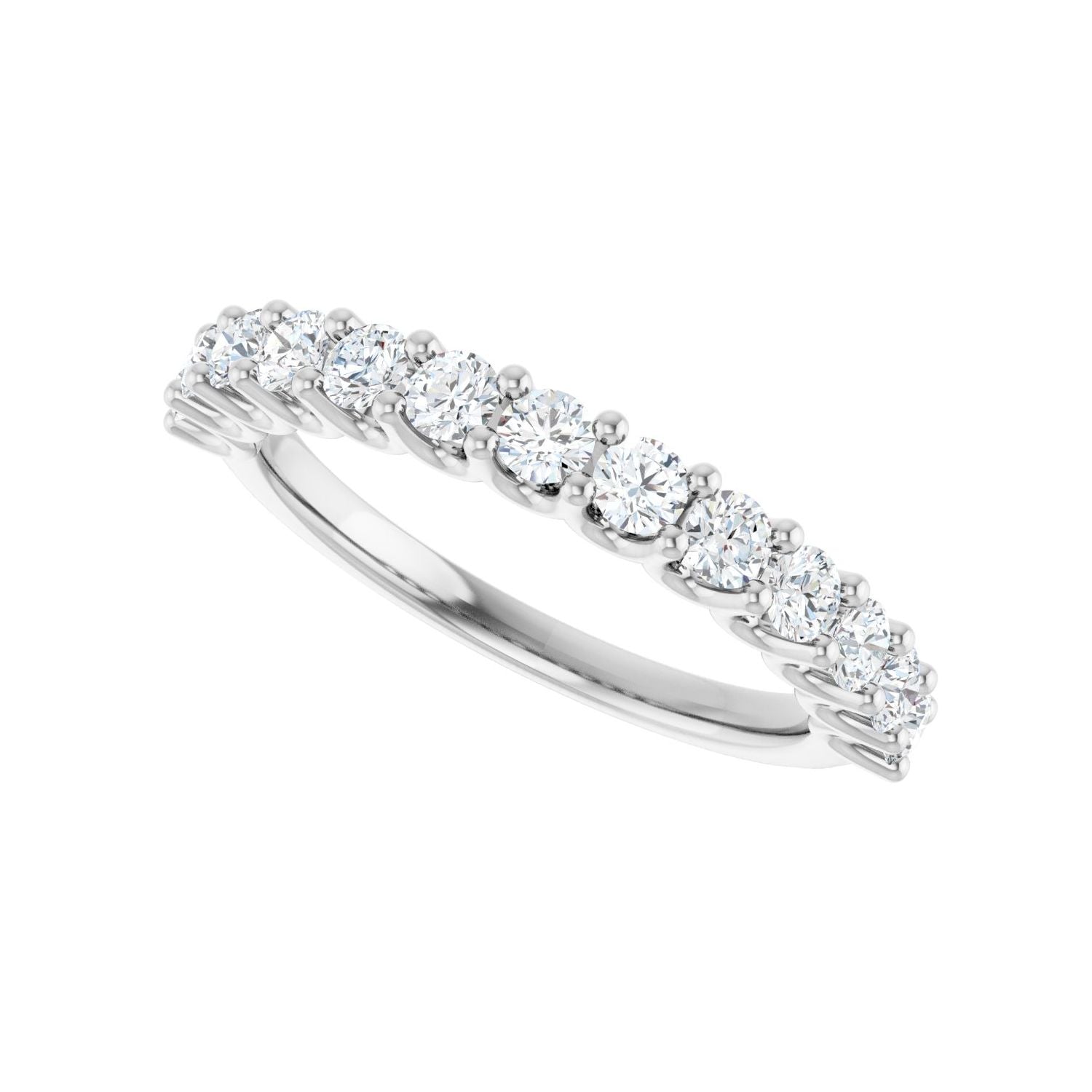 U-Prong Anniversary Band - Round 1MM-2.5MM | Metal Type=14K White Gold | Diamond Size=2.5MM | Image 2