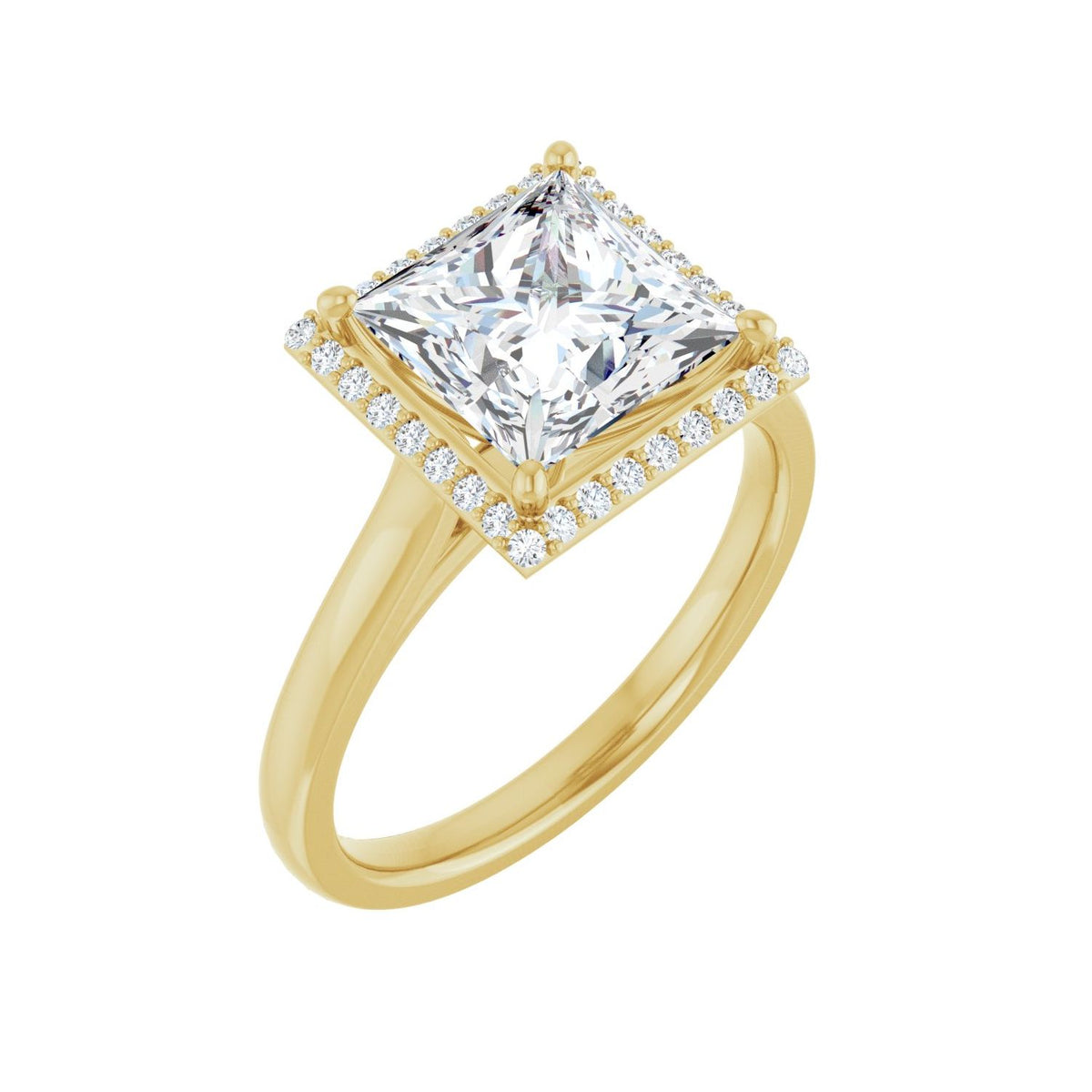 Square Halo-Style Engagement Ring | Metal Type=14K Yellow Gold | Center Stone Size=2.5 CT | Image 2