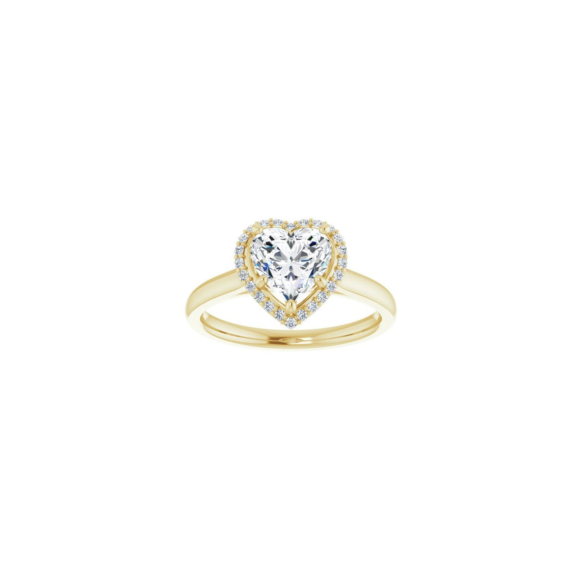 Heart Halo-Style Engagement Ring | Metal Type=14K Yellow Gold | Center Stone Size=1 CT | Image 1