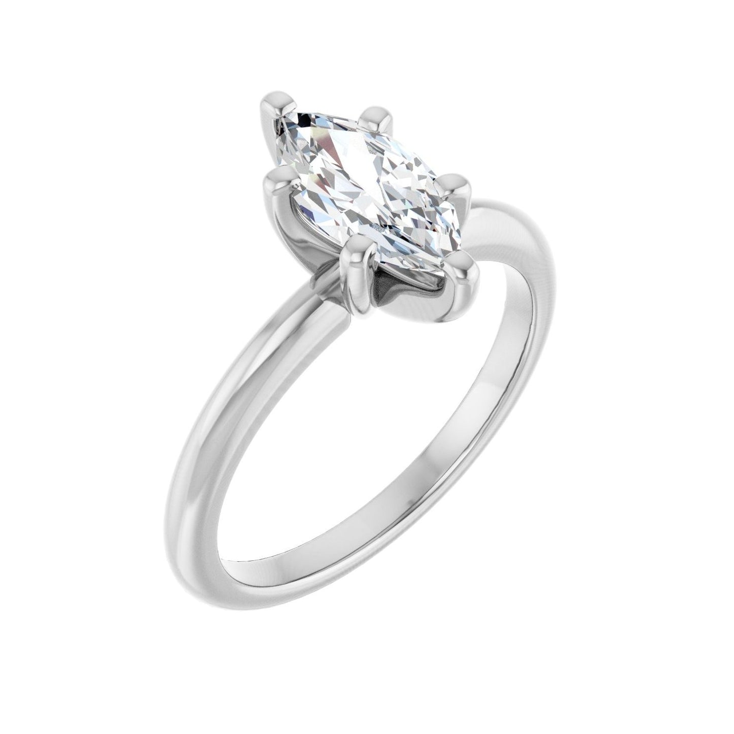 Marquise Engagement Ring | Metal Type=14K White Gold | Center Stone Size=1 CT | Image 1