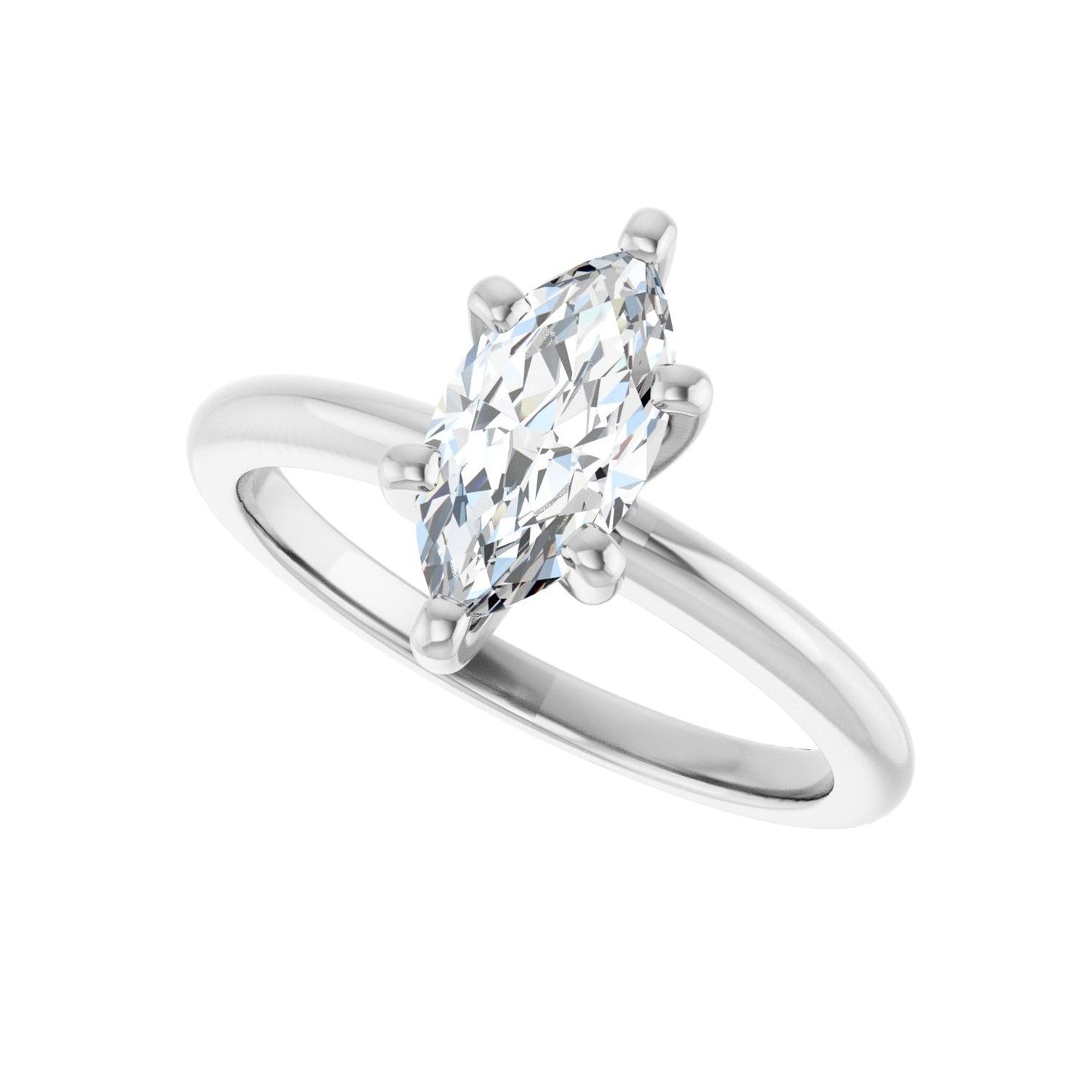 Marquise Engagement Ring | Metal Type=14K White Gold | Center Stone Size=1 CT | Image 5