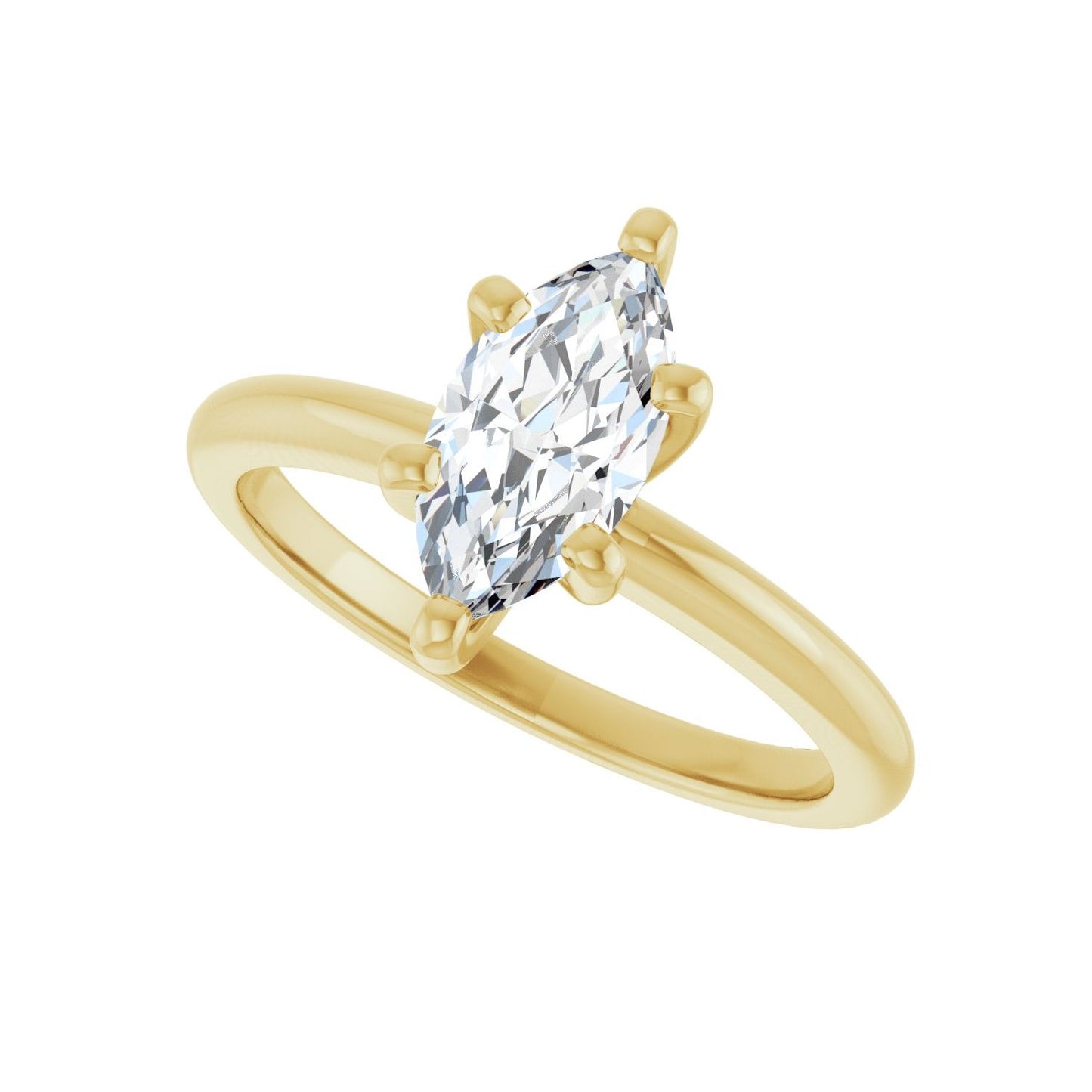 Marquise Engagement Ring | Metal Type=14K Yellow Gold | Center Stone Size=1 CT | Image 5
