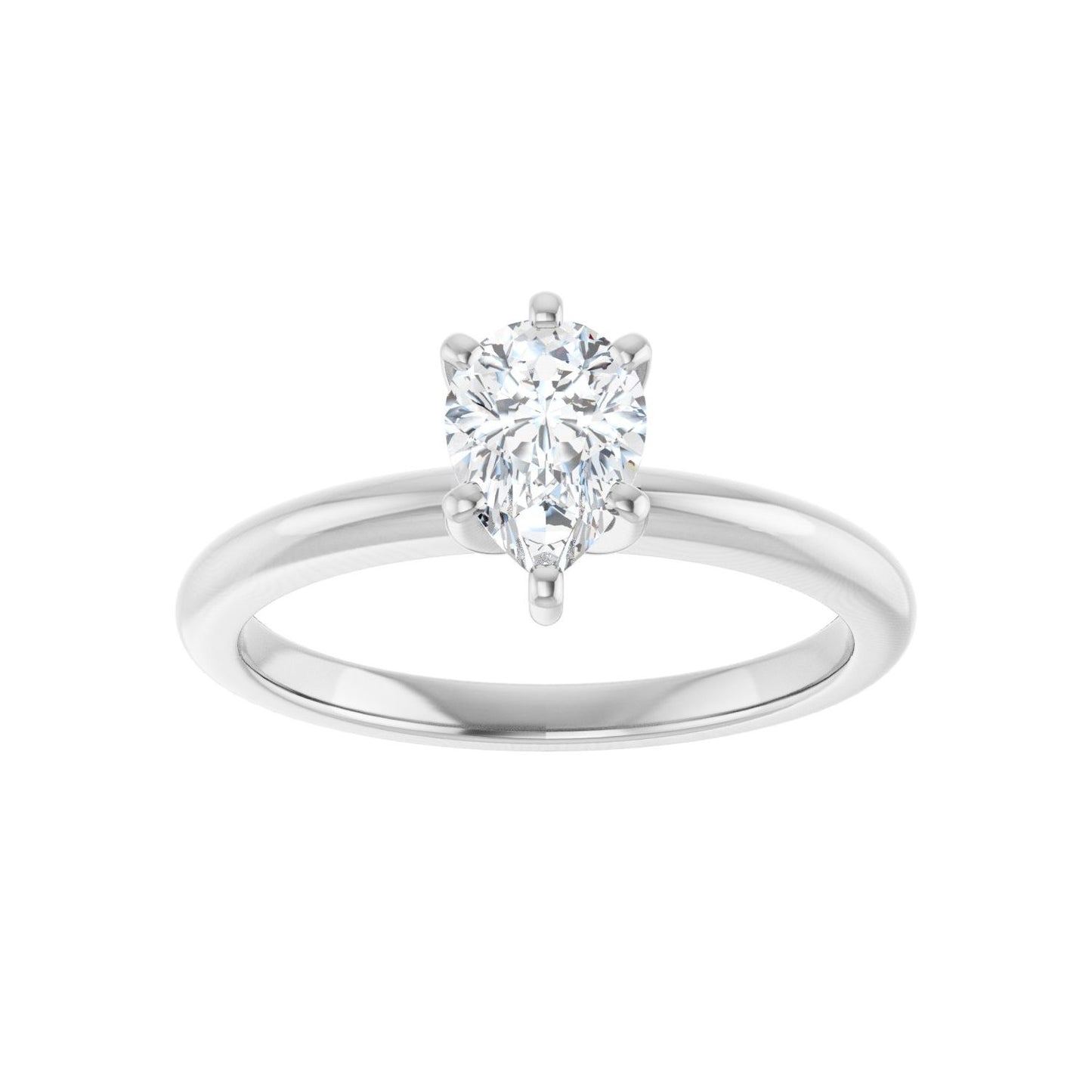 Pear Engagement Ring | Metal Type=14K White Gold | Center Stone Size=1 CT | Image 3